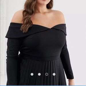ASOS off the shoulder midi dress